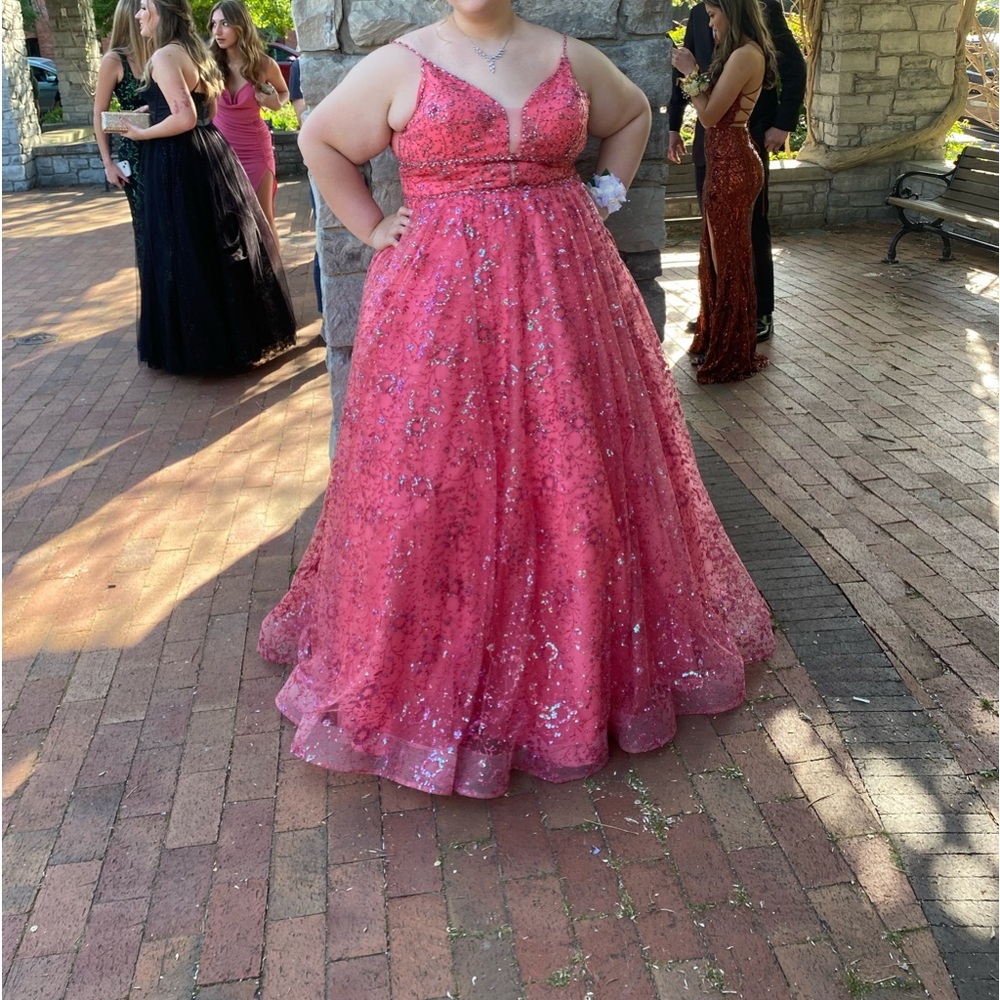 Coral prom gown